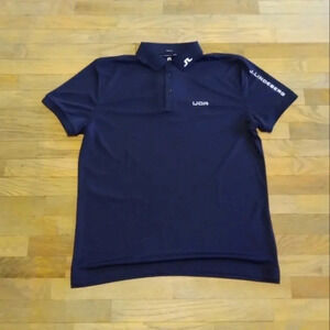 J Lindeberg Polo Golf Shirt Short Sleeve Regular Fit Dark Blue Men’s XL